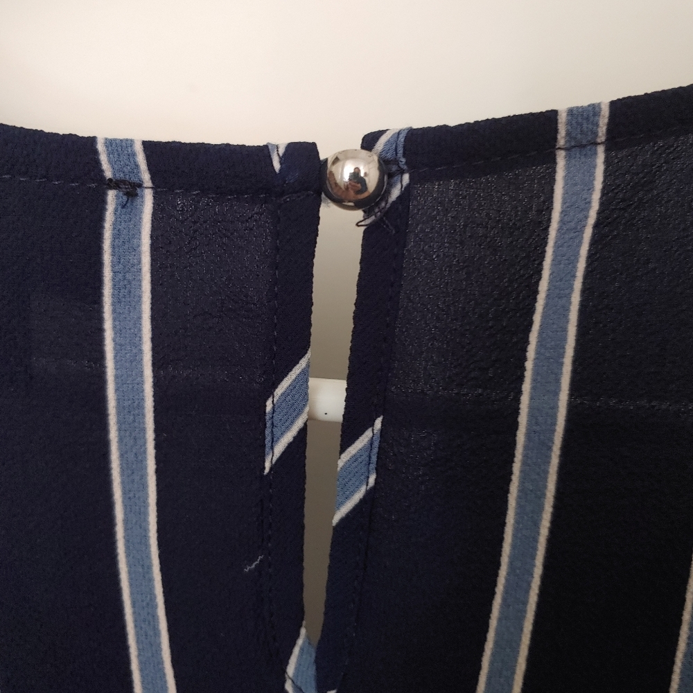 Blue Striped Wrap Top - Picture 6 of 6